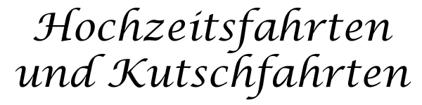 Hochzeitsfahrten und Kutschfahrten